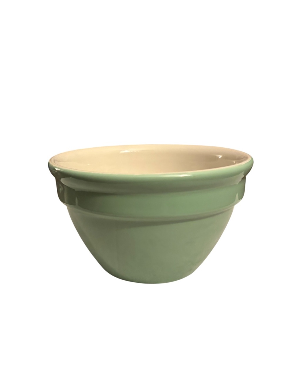 Antique Hall China 6” Art Deco 1930’s Medallion Mixing Bowl in Lettuce Green USA